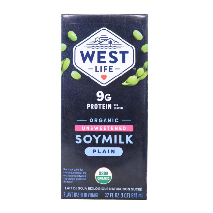 West Life Organic Unsweetened Soymilk Plain Front
