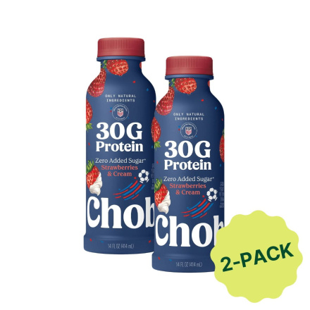 Chobani High Protein Greek Yogurt Drink Strawberries & Cream Front