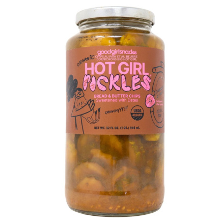 Good Girl Snacks Organic Hot Girl Pickles Bread and Butter Chips Front