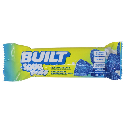 Built Sour Puffs Protein Bar Blue Razz Blast Front