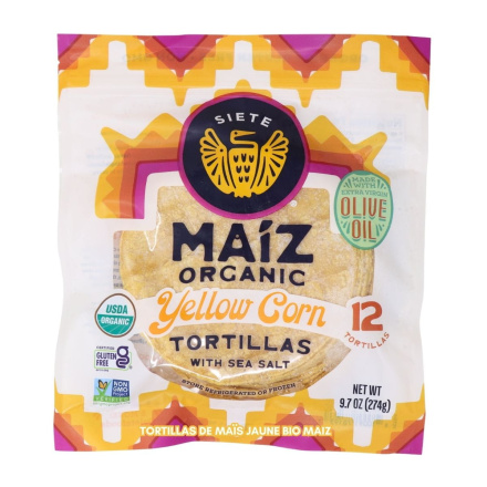 Siete Maiz Organic Yellow Corn Tortillas Front