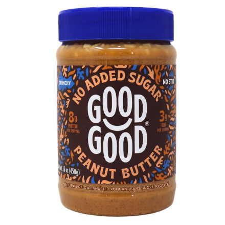 Good Good No Added Sugar Crunchy Peanut Butter Front