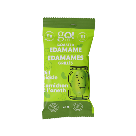 Go! Beanz High Protein Roasted Edamame Beans Snack Dill Pickle (8 Pack) Front