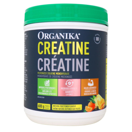 Organika Micronized Creatine Monohydrate Natural Fruit Punch Flavour Front