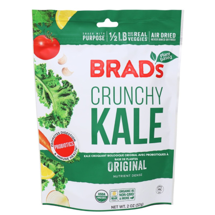 Brad’s Plant Based Organic Crunchy Kale Original with Probiotics Front