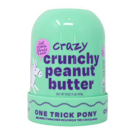 One Trick Pony Organic Crazy Crunchy Peanut Butter, 454g Front