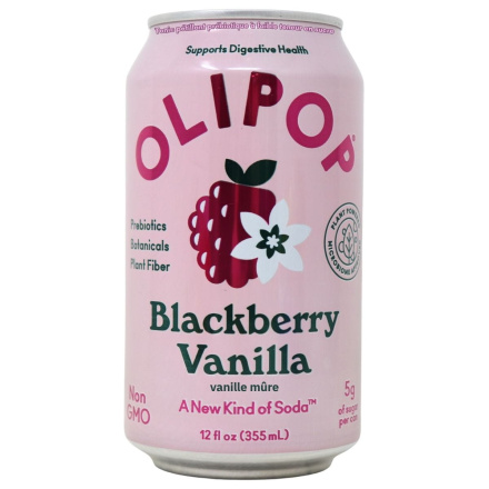 Olipop Low Sugar Prebiotic Sparkling Tonic Blackberry Vanilla Front