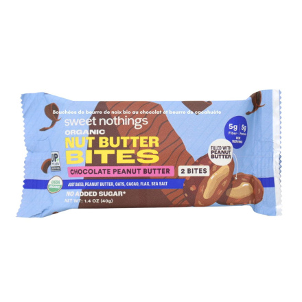Sweet Nothings Organic Nut Butter Bites Chocolate Peanut Butter Front