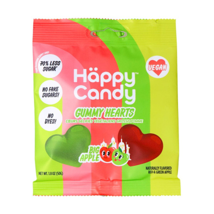 Häppy Candy Vegan Gummy Hearts Big Apple Front