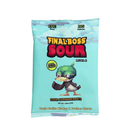 Final Boss Sour Real Fruit Level 2 Sour Strawberries Front