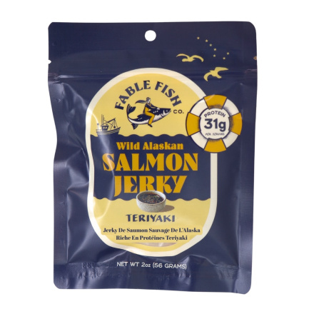 Fable Fish Co. High-Protein Wild Alaskan Salmon Jerky Teriyaki Front