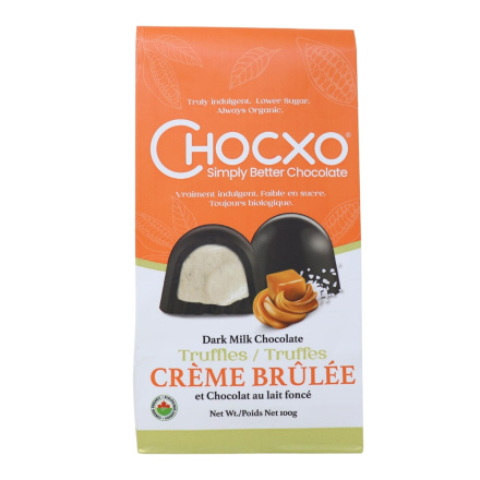 ChocXo Organic Dark Milk Chocolate Truffles Crème Brùlée Front
