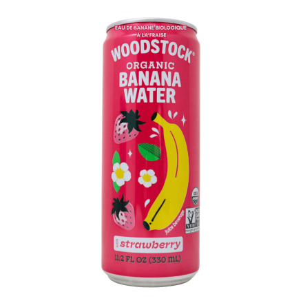 Woodstock Organic Banana Water with Strawberry Front