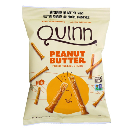 Quinn Gluten-Free Peanut Butter Filled Pretzel Sticks Front