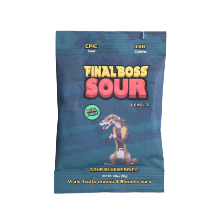 Final Boss Sour Real Fruit Level 3 Sour Blueberries Front