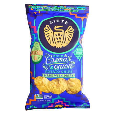 Siete Gluten-free Kettle Cooked Potato Chips Sour Crema & Onion Front