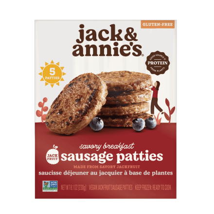 Jack & Annie’s Plant-Based Jackfruit Breakfast Sausage Front