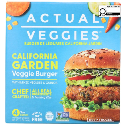 Actual Veggies California Garden Veggie Burger Front