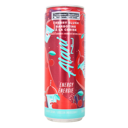Front of Alani Nu Energy Drink Cherry Slush - Healthy Energy Drinks In Canada - Best Clean Energy Drink - Low Calorie Drink