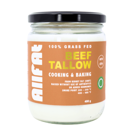 AllFat 100% Grass-Fed Beef Tallow, 400g - Tallow for Cooking, Baking Canada