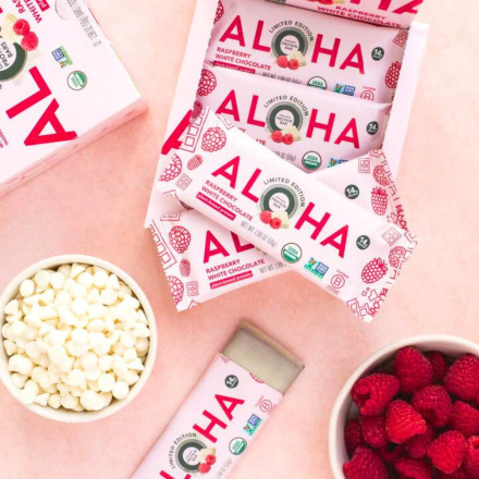 ALOHA Plant-Based Protein Bar White Chocolate Raspberry at NaturaMarket