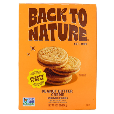 Back to Nature Peanut Butter Creme Sandwich Cookies Canada Front