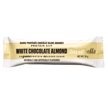 Barebells Protein Bar White Chocolate Almond, 55g - Barebells Protein Bar Canada, Barbell Bar