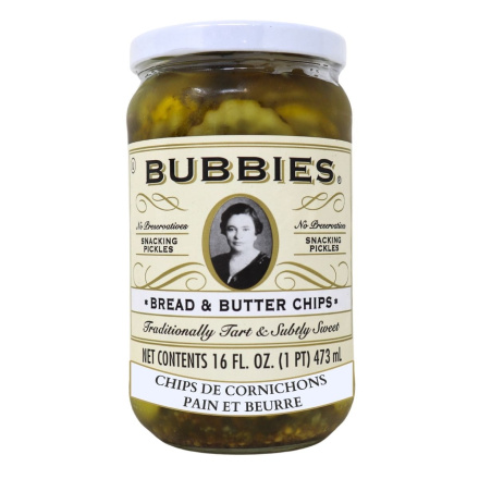 Bubbies Bread & Butter Pickle Chips Front of jar