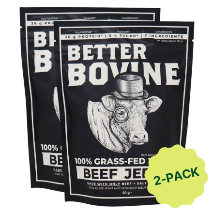Better Bovine Premium Grass-Fed Wagyu Beef Jerky Salt & Pepper  Front