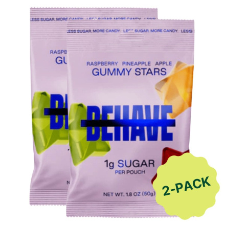 BEHAVE Low Sugar Gummy Candy Gummy Stars 4-Pack Front