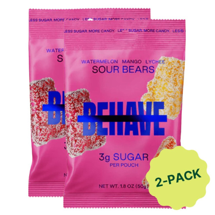 BEHAVE Low Sugar Gummy Candy Sour Bears Canada Front
