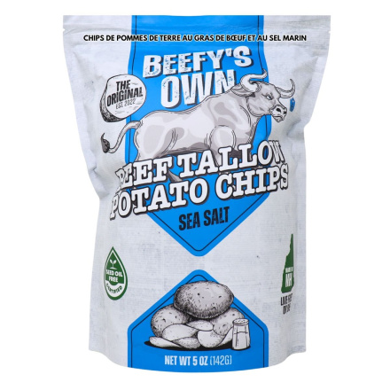 Beefy’s Own Beef Tallow Potato Chips Sea Salt Canada Front