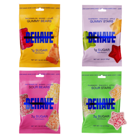 BEHAVE  Low Sugar Gummy Candy Variety Pack Canada Front