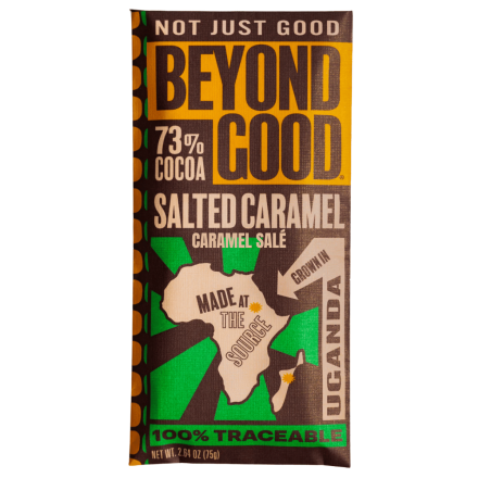 Beyond Good 73% Cocoa Dark Chocolate Salted Caramel front