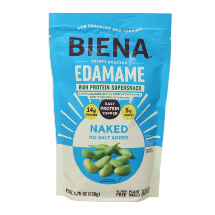 Biena High-Protein Crispy Roasted Edamame Supersnack Naked Front