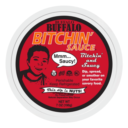 Front of Bitchin' Sauce Almond Dip Buffalo - Whipped Almond Sauce - Creamy Dip Without Dairy - Gluten Free Dips