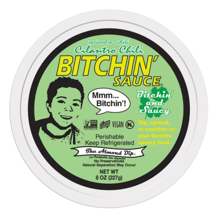 Bitchin' Sauce Almond Dip Cilantro Chili front