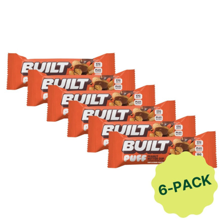 Built Bar Puffs Protein Bar Peanut Butter Cup 6-Pack Front
