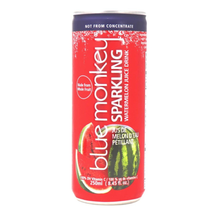 Blue Monkey No Sugar Added Sparkling Juice Watermelon 4-Pack Canada Front