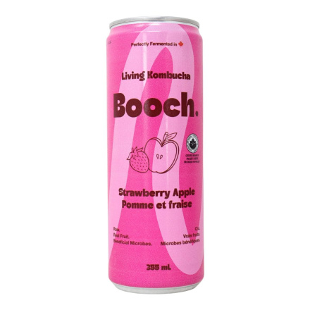 Booch Organic Living Kombucha Strawberry Apple Canada Front