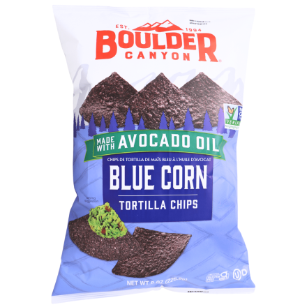 Boulder Canyon Blue Corn Tortilla Chips With Avocado Oil, 226.8g