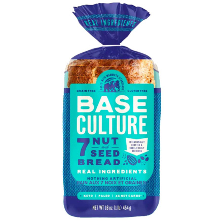 Front of Base Culture Keto Bread 7 Nuts & Seeds - Paleo Bread - Keto And Gluten Free Bread - Gluten Free Keto Bread