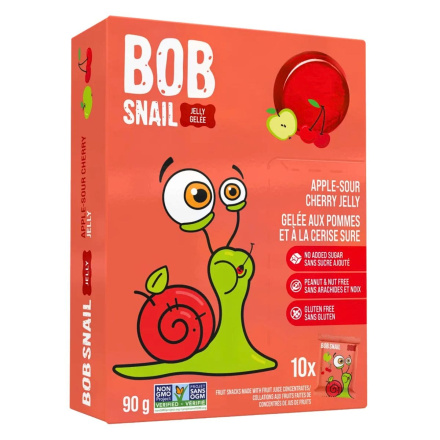 Front of Bob Snail Fruit Jelly Real Dried Fruit Snack Apple Sour Cherry Fruit Jellies - Natural Fruit Snacks - Fruit Snacks For Kids - Jelly Fruits Canada