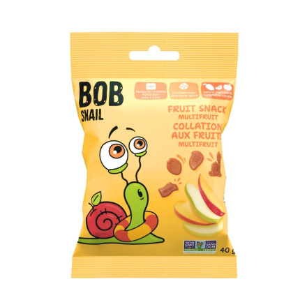 Front of Bob Snail Dried Fruit Snack - Healthy Dried Fruit Snack - Natural Dried Fruit Snack - Real Fruit Snack - Multifruit