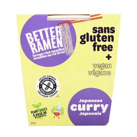 Front of Better Ramen Gluten-Free Vegan Instant Ramen Japanese Curry Ramen Cup