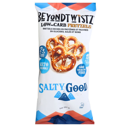 Front of Beyond Twistz High Protein Keto Pretzels Salted - High Protein Pretzels - High Fiber Pretzels - Keto-Friendly Pretzel