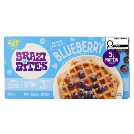 Brazi Bites Gluten-Free Waffles Blueberry Canada Front