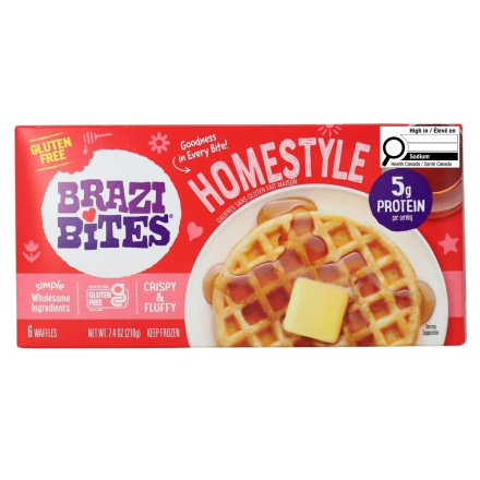 Brazi Bites Gluten-Free Waffles Homestyle Canada Front