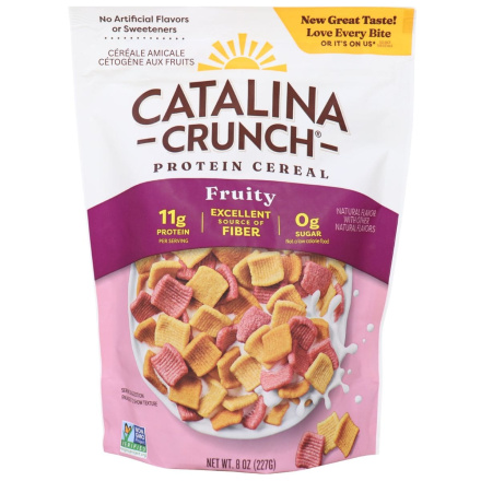 Front of Catalina Crunch Keto Friendly Cereal Fruity - Keto Cereal - Low Carb Cereal - Low Carb Breakfast Cereal