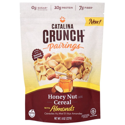 Front of Catalina Crunch Pairings Honey Nut Cereal With Roasted Almonds - Catalina Crunch Canada - High Protein Cereal Low Sugar - Protein Cereal Canada